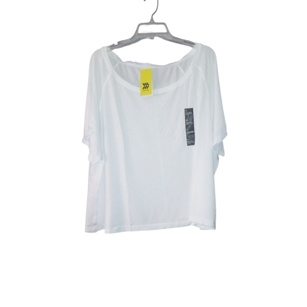 All in motion women's size 3X white short sleeve seamless top
